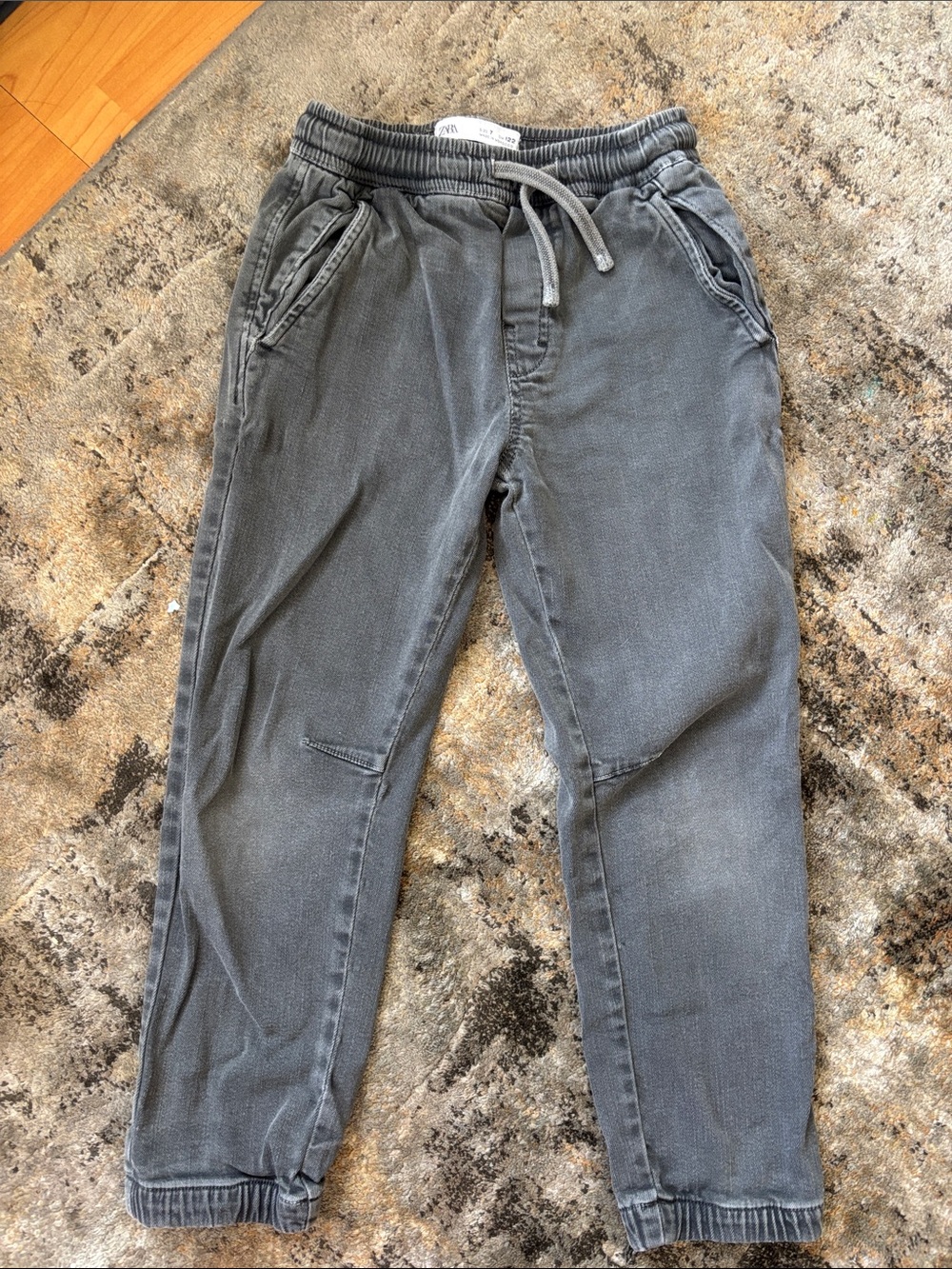 Zara Washed Gray Drawstring Joggers